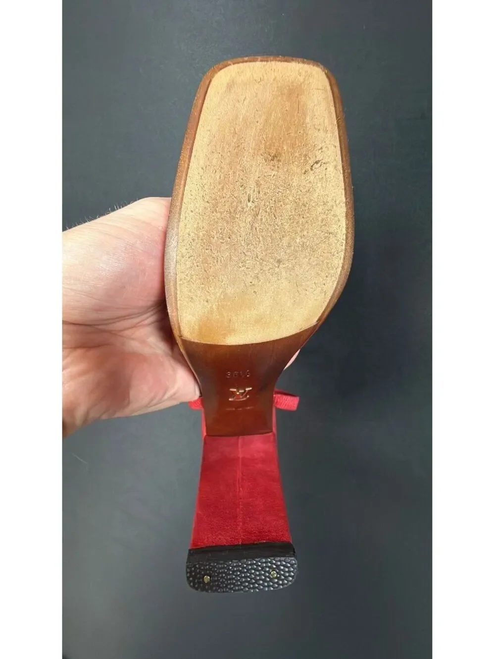 Louis Vuitton Red Sling Back Heel Size 36.5